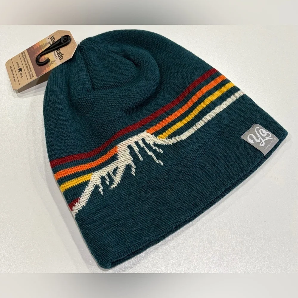 Yo Colorado Table Mesa Beanie Dark Teal NWT Hat Golden Skylly Style Warm